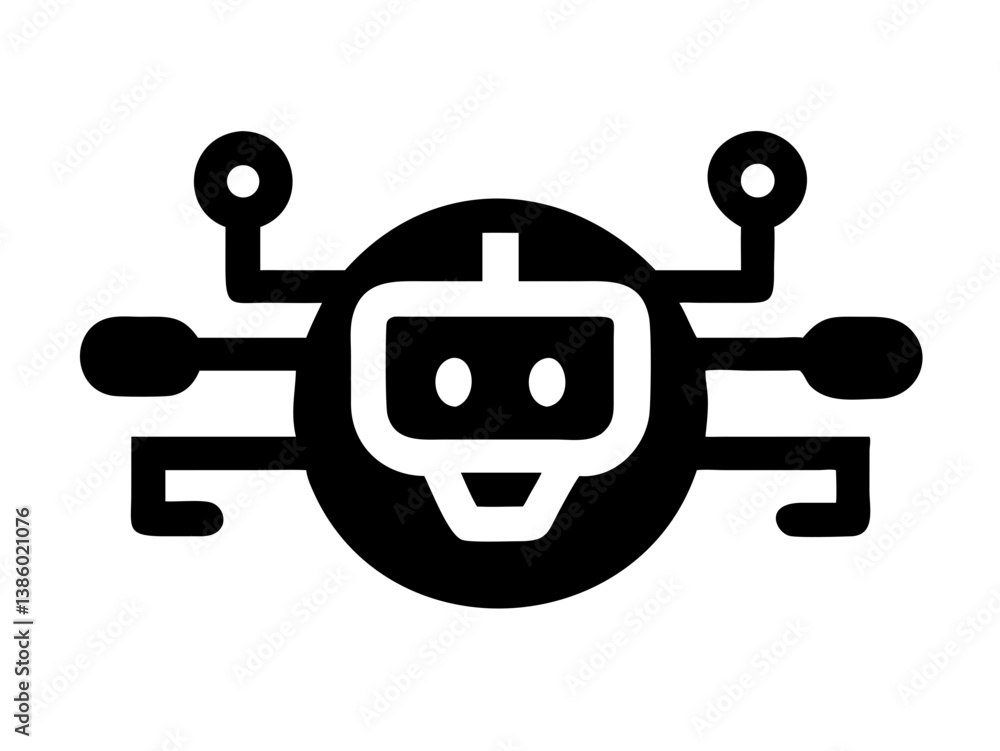 robot logo vector design