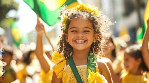 Joyful Brazilian Independence Day Parade Featuring Smiling Children