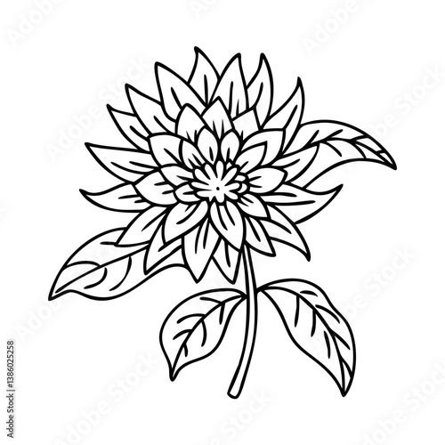 bee balm flower icon, bee balm flower line art - simple line art of bee balm flower, perfect for bee balm flower logos and icons