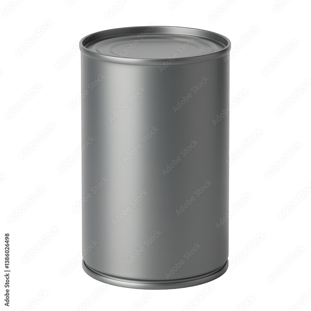Sealed Gray Metal Food Can. Sealed Gray Metal Food Can.