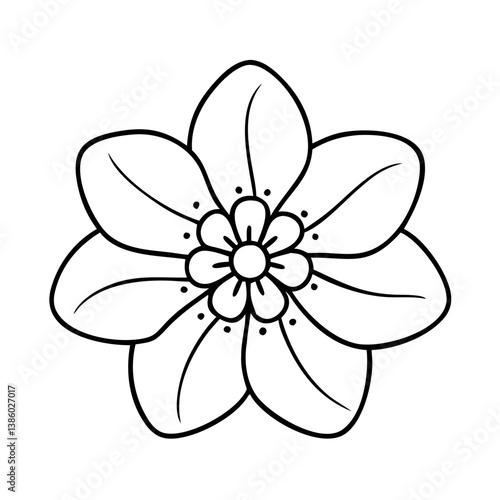 forget me not flower icon, forget me not flower line art - simple line art of forget me not flower, perfect for forget me not flower logos and icons