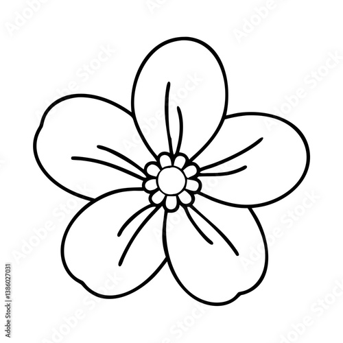 forget me not flower icon, forget me not flower line art - simple line art of forget me not flower, perfect for forget me not flower logos and icons