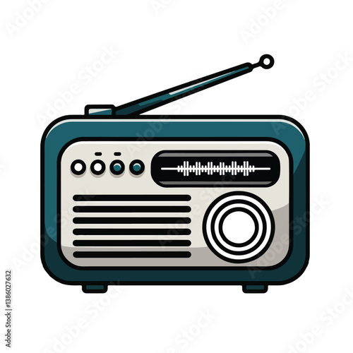 retro radio vector illustration