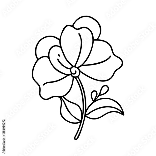 sweet pea flower icon, sweet pea flower line art - simple line art of sweet pea flower, perfect for sweet pea flower logos and icons