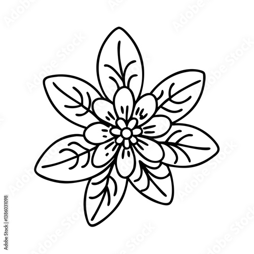 anemopsis yerba mansa flower icon, anemopsis yerba mansa flower line art - simple line art of anemopsis yerba mansa flower, perfect for anemopsis yerba mansa flower logos and icons