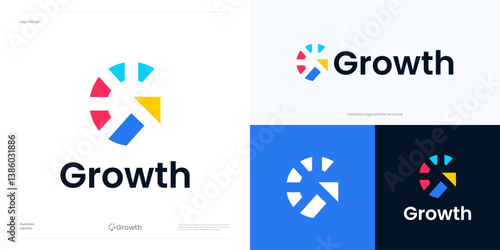 Creative idea modern concept, letter G arrow logo icon design vector element editable, Symbol G circular section sign geometric colorful for global technology and other brand identity business.