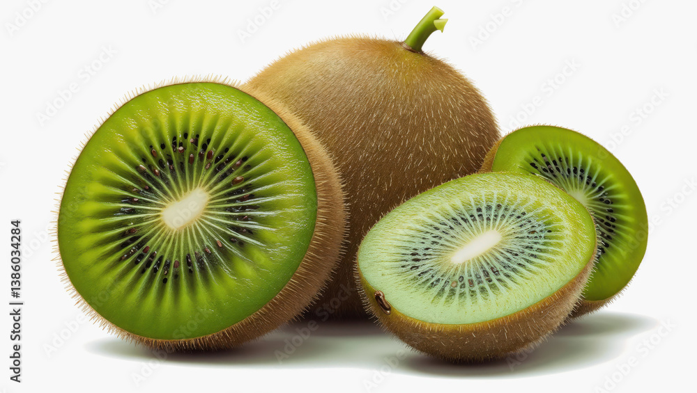 Fototapeta premium High-Quality Image of Kiwi with white Background..