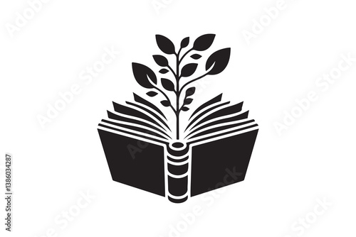 Book Silhouette vector, Isolated on white Background