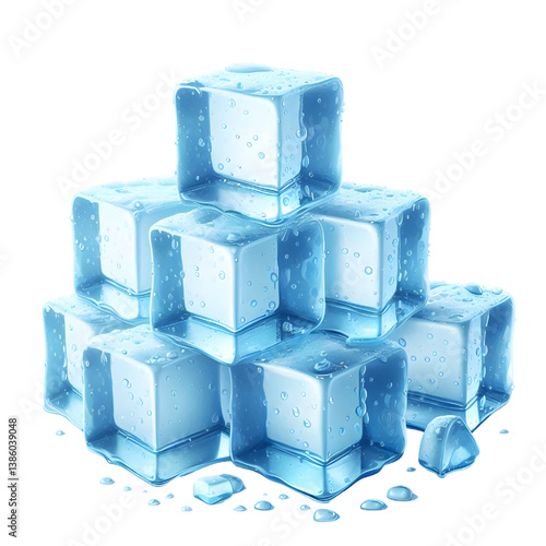 Light blue ice cubes.only in vector file isolated on white background