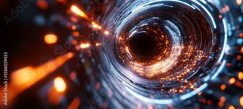 A detailed close-up of a molecular reaction, with glowing particles and vibrant atomic bonds forming and breaking.