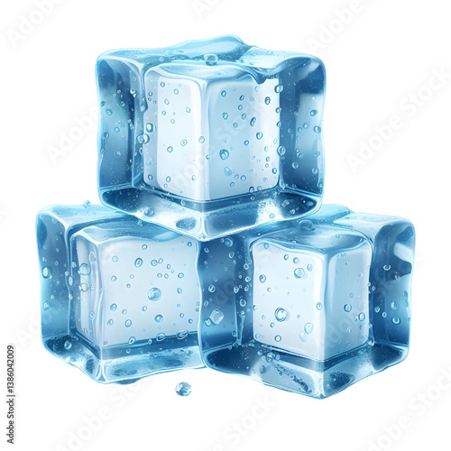 Light blue ice cubes.only in vector file isolated on white background