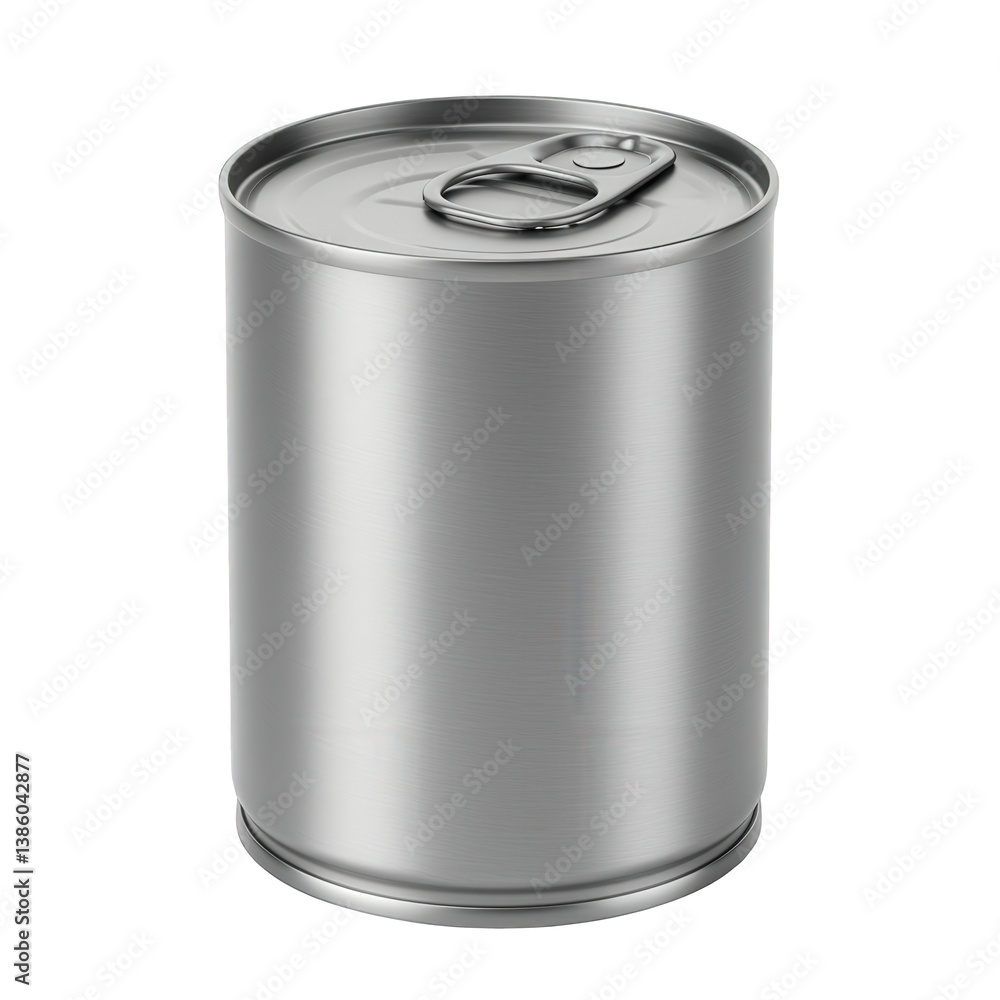 Unopened Metal Food Can with Easy-Open Pull Tab Lid. Unopened Metal Food Can with Easy-Open Pull Tab Lid.