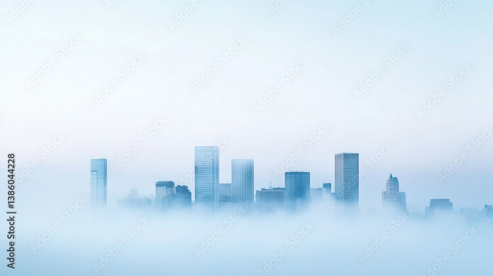 Fototapeta premium minimalistic close-up of urban smog enveloping city skyline