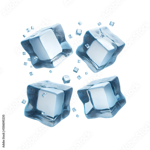 Light blue ice cubes.only in vector file isolated on white background