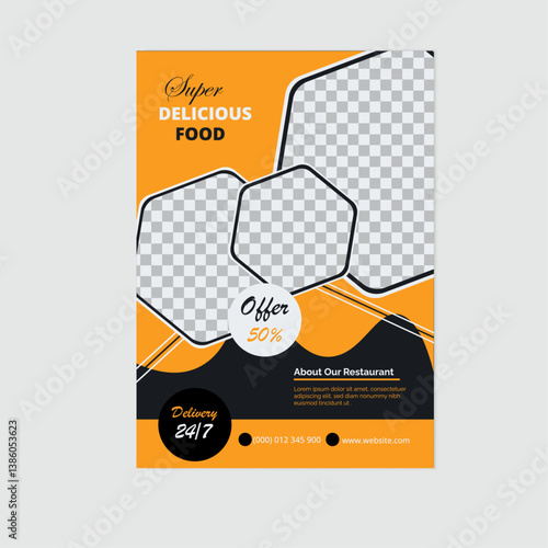 Restaurant flyer mockup design modern and creative design.