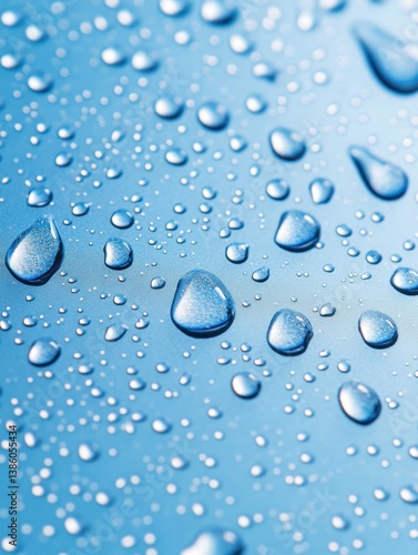 Wallpaper Mural Captivating Macro Shot of Water Droplets on a Smooth Blue Surface Showcasing Purity and Freshness in a Minimalist Style Perfect for Abstract Backgrounds Torontodigital.ca