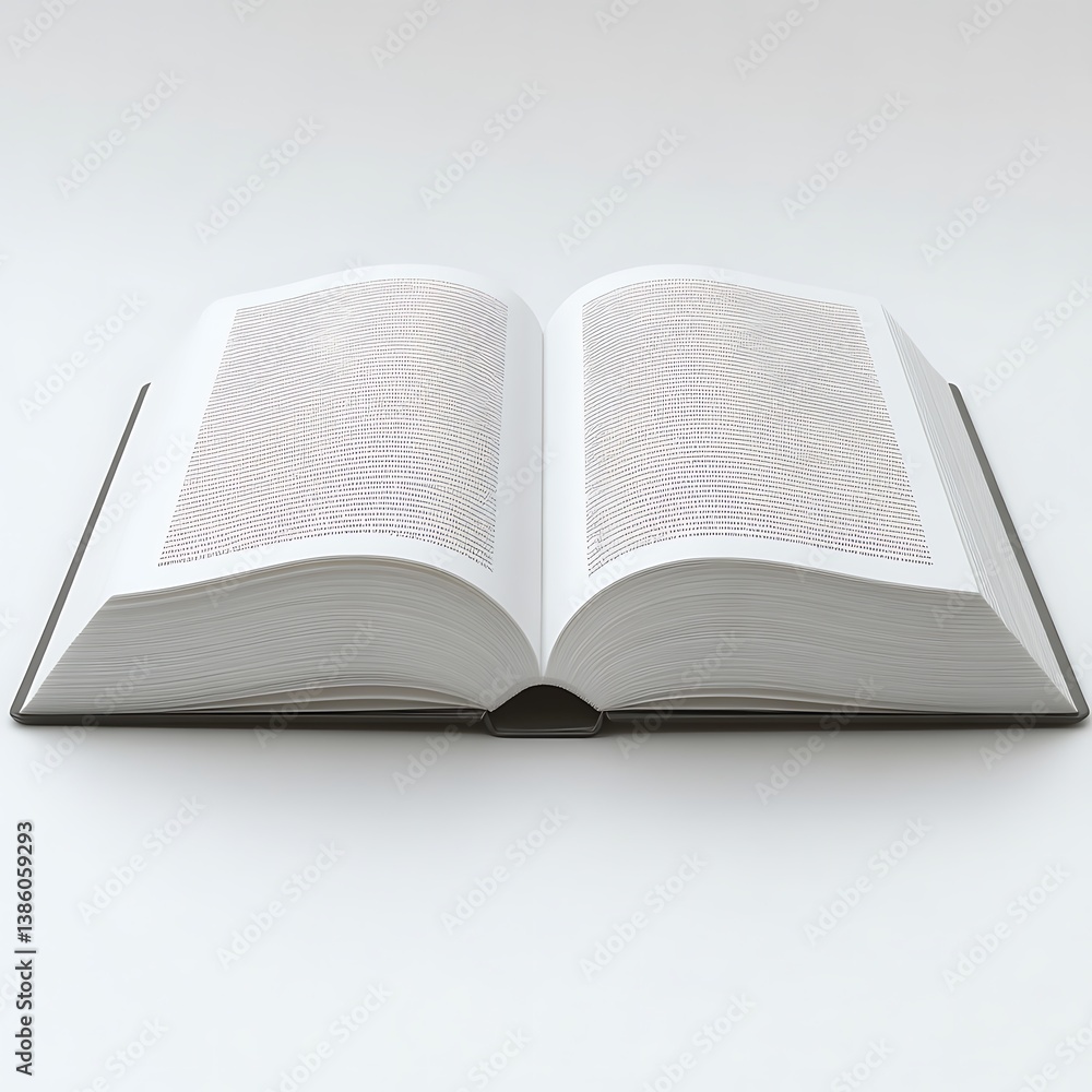 Obraz premium A large open book lies flat on a white surface