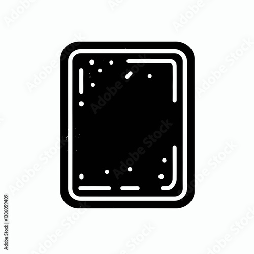 very simple flat and single minimalist Baking Sheet Silhouette in black on a white background