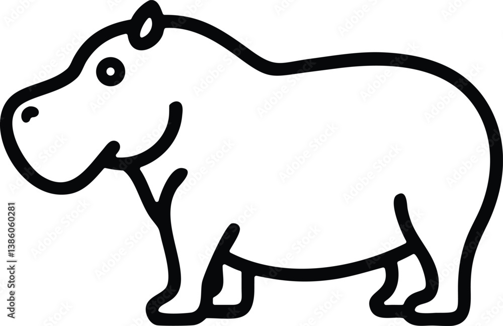 Obraz premium hippopotamus silhouette vector art design