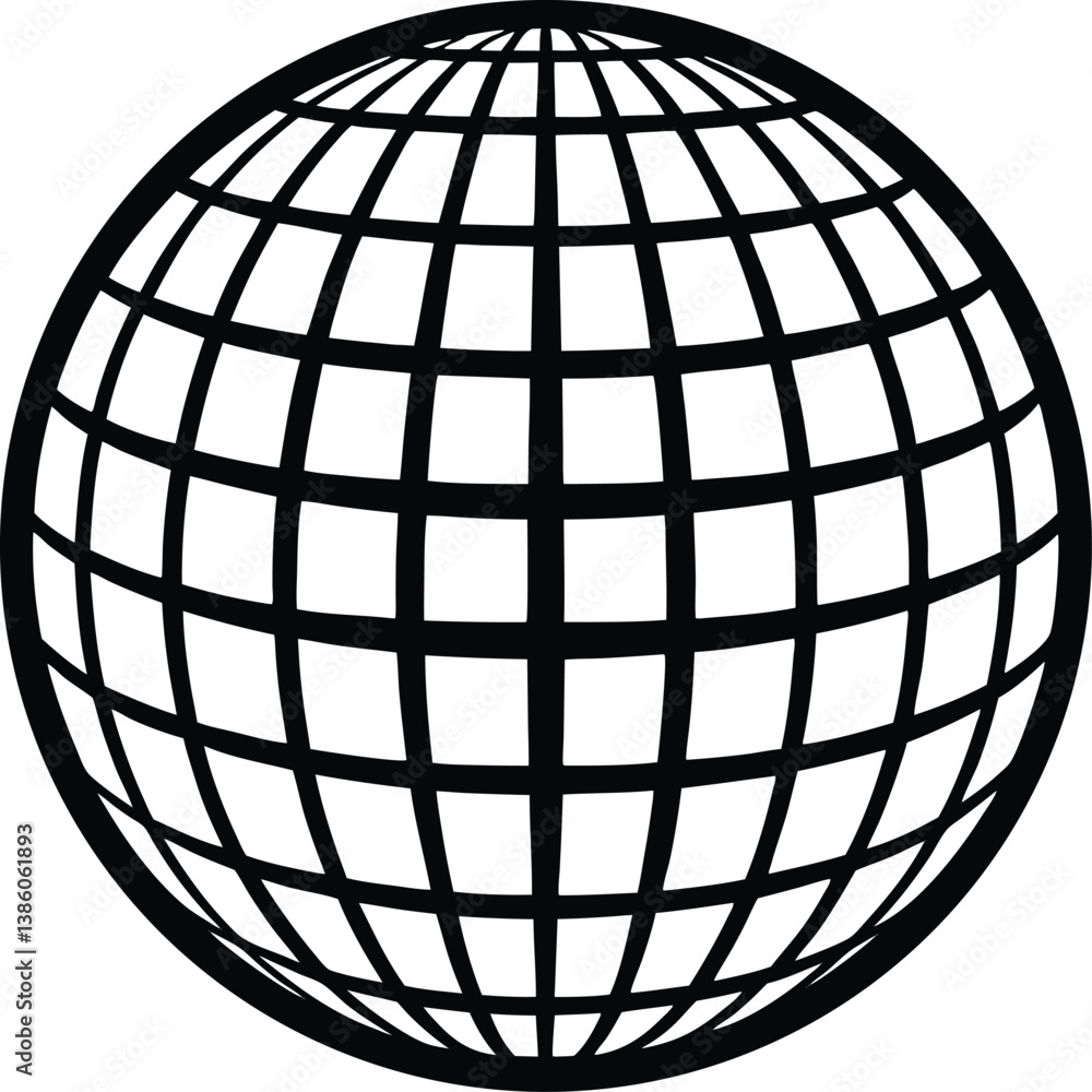 Disco Ball Silhouette Vector – High-Quality Design for Event Graphics Disco Ball Silhouette Vector – High-Quality Design for Event Graphics