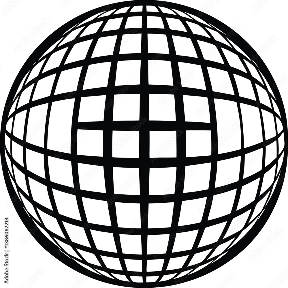 Disco Ball Silhouette Vector – High-Quality Design for Event Graphics Disco Ball Silhouette Vector – High-Quality Design for Event Graphics