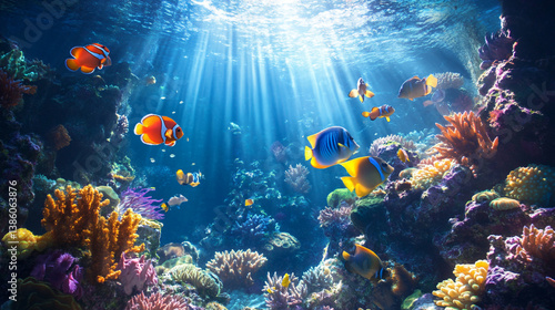 Coral reef in aquarium