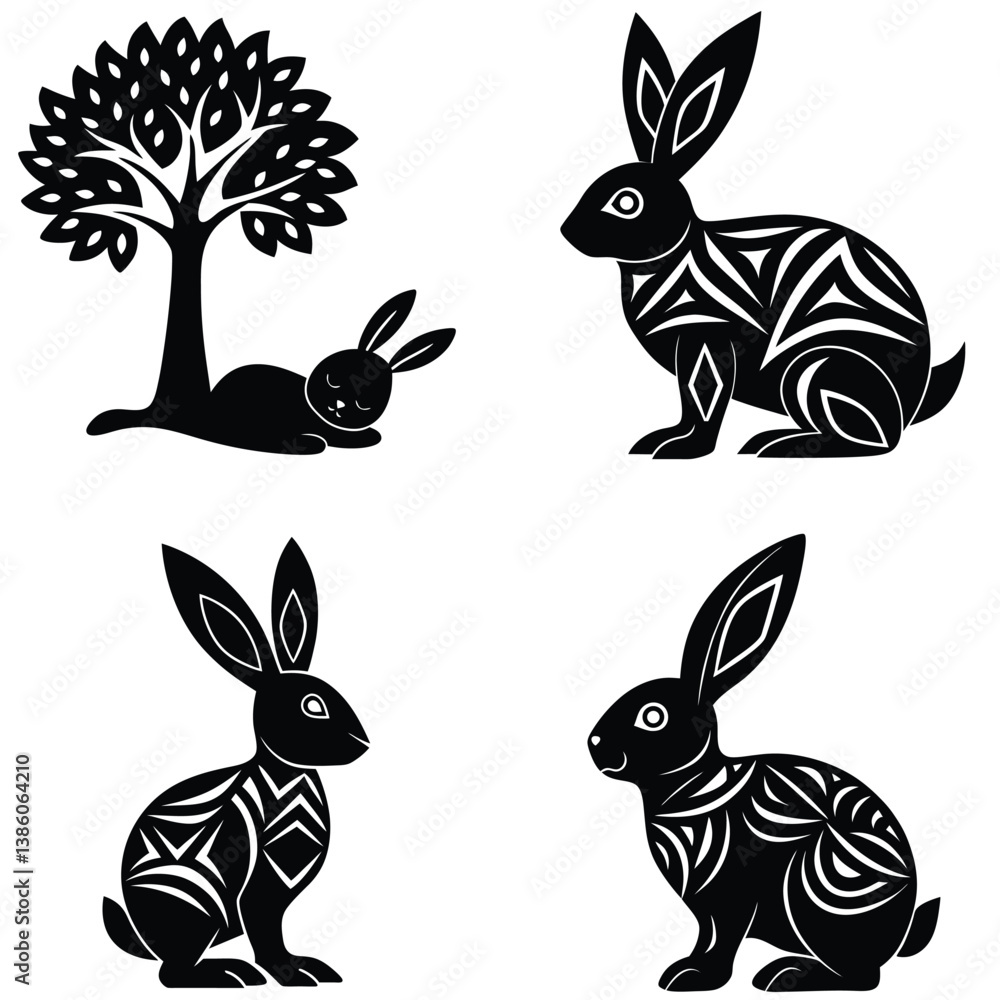 Fototapeta premium vector illustration of a rabbit