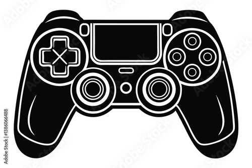Game pad icon. Game controller silhouette vector design, Video game controller, joystick illustration, minimalist line art drawing of a video game controller