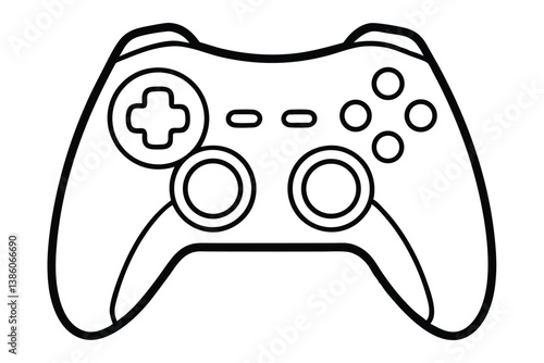 Game pad icon. Game controller silhouette vector design, Video game controller, joystick illustration, minimalist line art drawing of a video game controller