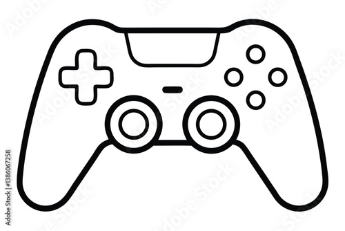 Game pad icon. Game controller silhouette vector design, Video game controller, joystick illustration, minimalist line art drawing of a video game controller