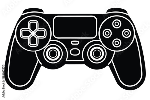 Game pad icon. Game controller silhouette vector design, Video game controller, joystick illustration, minimalist line art drawing of a video game controller