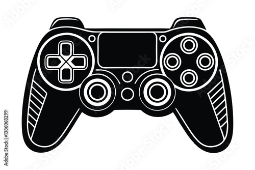 Game pad icon. Game controller silhouette vector design, Video game controller, joystick illustration, minimalist line art drawing of a video game controller