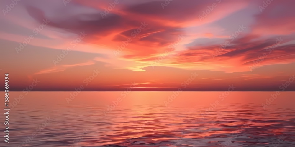 Fototapeta premium A scenic view of a vibrant ocean at sunset, symbolizing beauty and nature, suitable for landscape and travel themes.