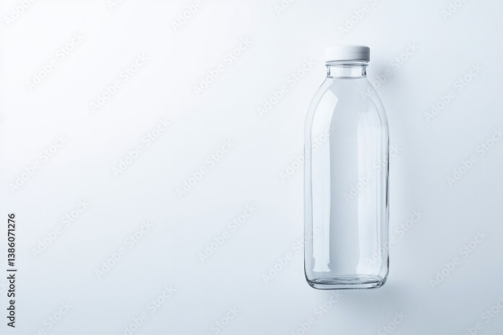 Naklejka premium single reusable glass water bottle isolated on white background