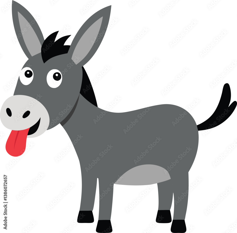 Funny Donkey sticking out tongue cartoon vector Funny Donkey sticking out tongue cartoon vector