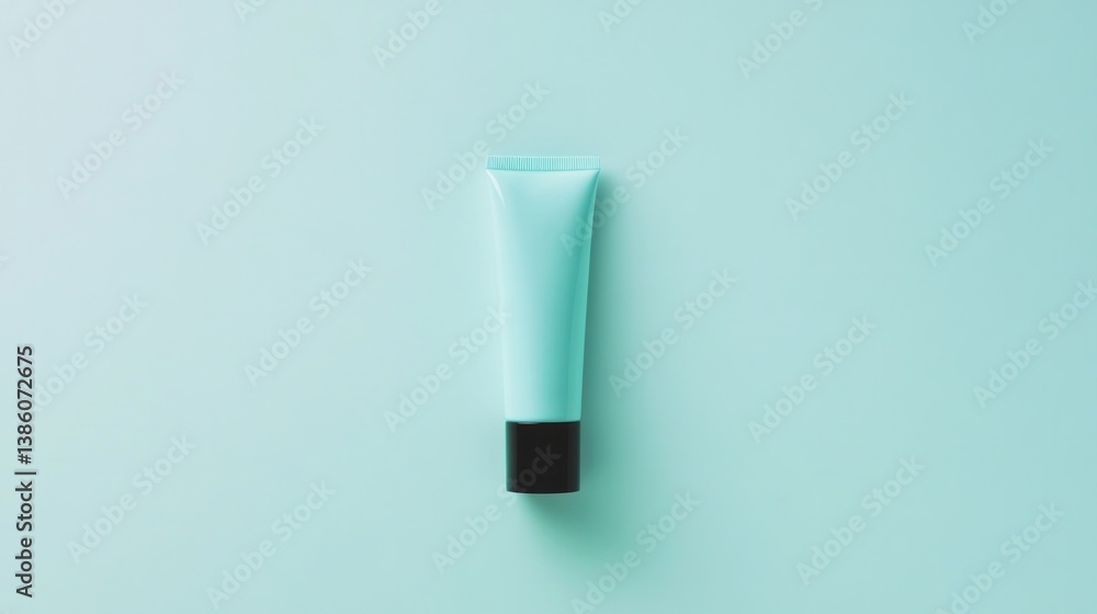 single tube of hand cream on smooth solid color background perfectly centered hinting at minimalism single tube of hand cream on smooth solid color background perfectly centered hinting at minimalism