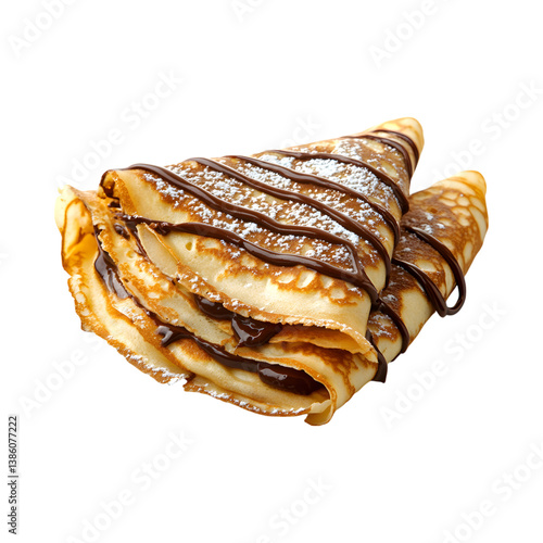 Sweet Crepes with Nutella Isolated on Transparent Background