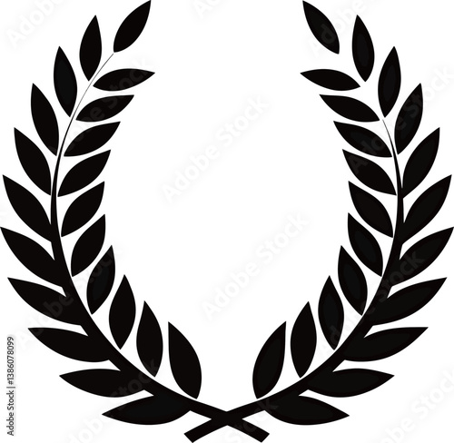 Elegant laurel wreath design symbolizing achievement and success.