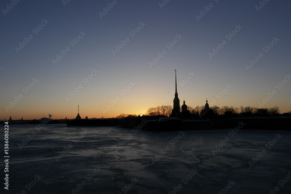 Naklejka premium winter city