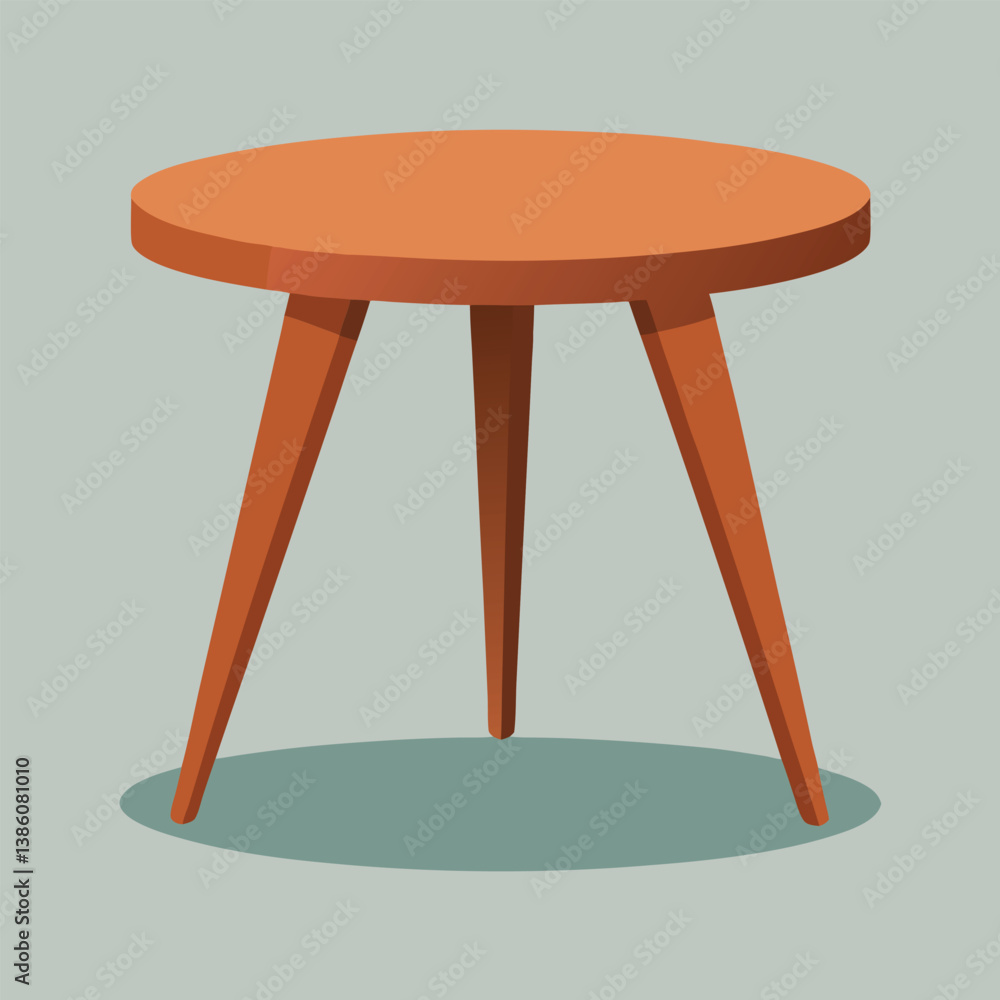 Old wooden stool isolated vector art illustration Old wooden stool isolated vector art illustration
