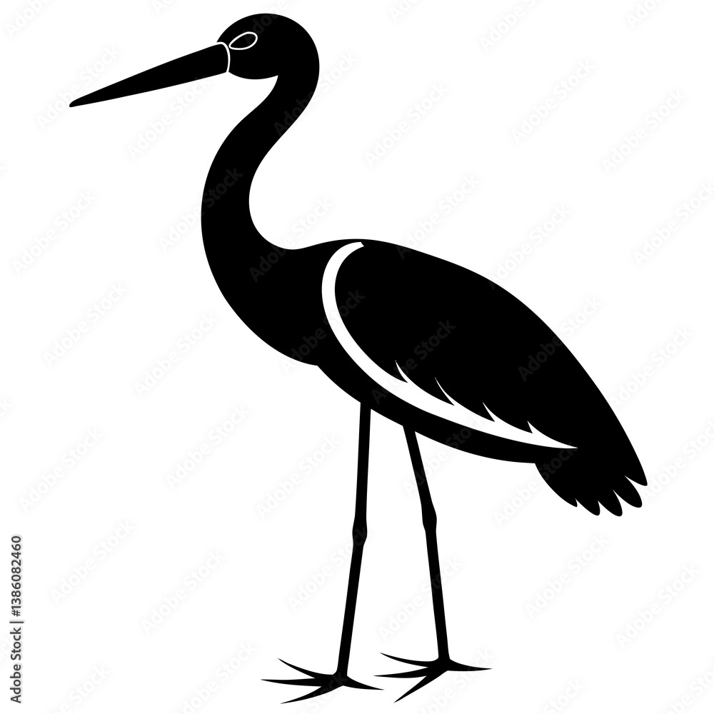 Obraz premium Animal Stork silhouette vector illustrator 