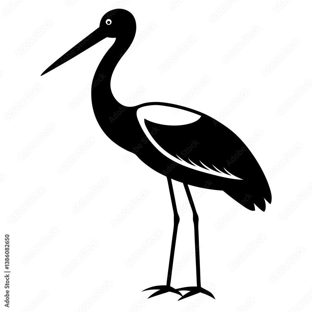 Obraz premium Animal Stork silhouette vector illustrator
