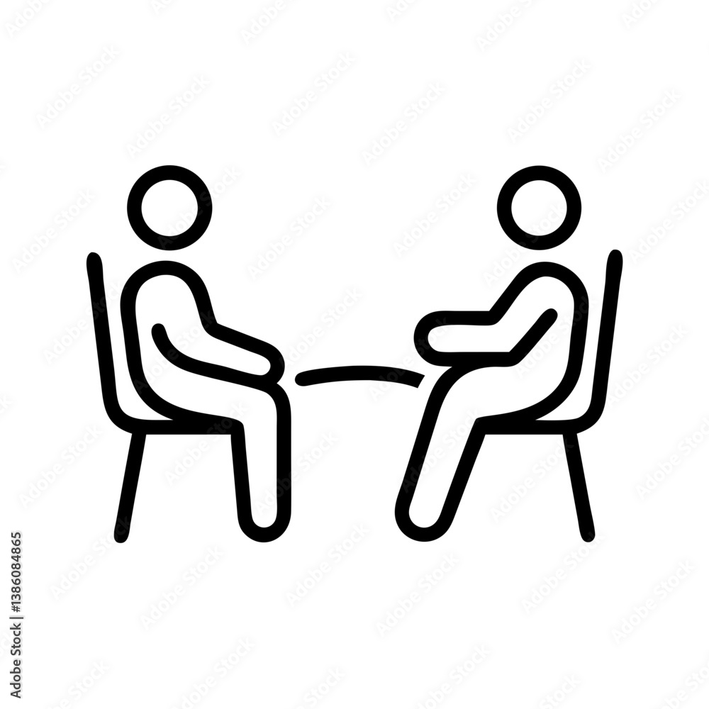 Two people engaging in counseling session outline Two people engaging in counseling session outline