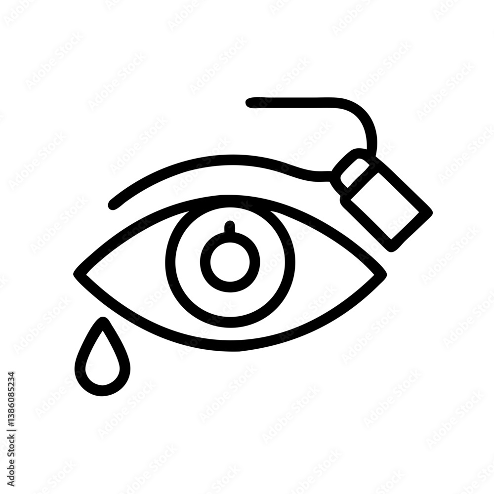 Eye Wash Station Icon Design in Minimalist Style Eye Wash Station Icon Design in Minimalist Style