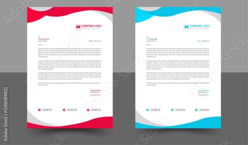 Modern Elegant Eye catchy corporate company business letterhead template design with color variation bundle