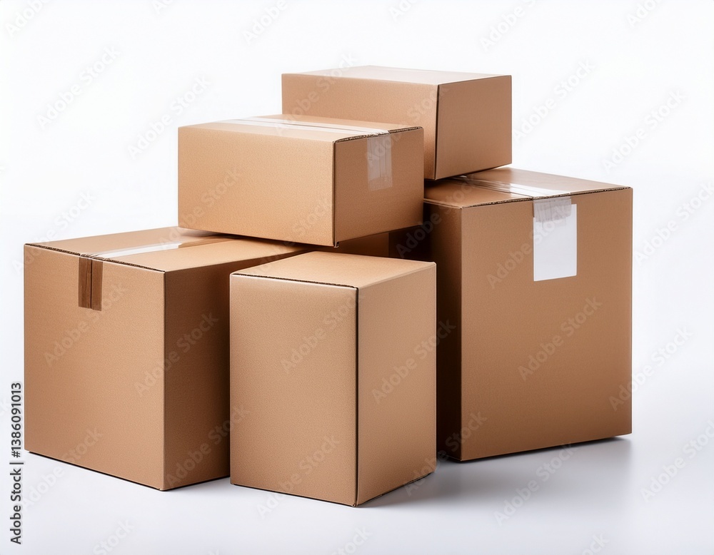 Fototapeta premium blank cardboard boxes for shipping isolated on white background