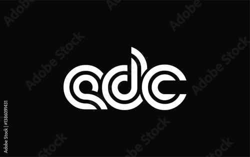EDC Creative Unique Modern Letter Logo Design. Stylized logo featuring a unique letter design, presenting abstract minimalist aesthetics and modern appeal.