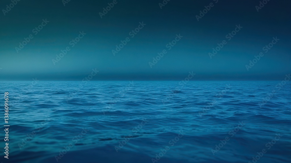 Obraz premium A dark blue ocean with a few waves