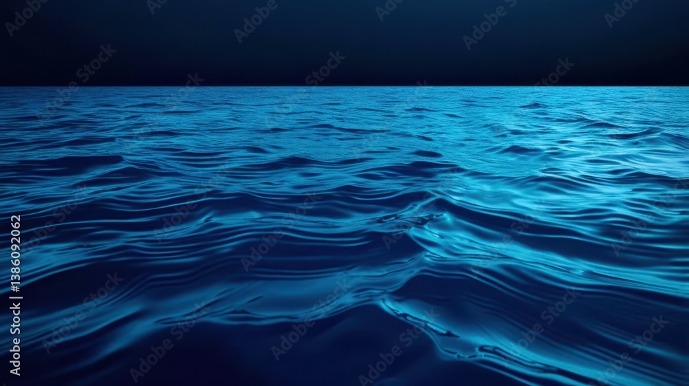 Obraz premium A dark blue ocean with a few waves