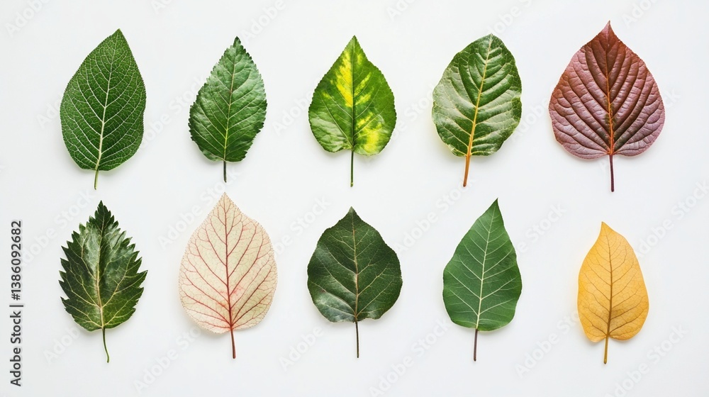 Fototapeta premium Diverse leaf shapes and colors